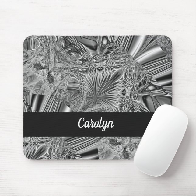 Abstract gray crystal  pattern mouse pad (With Mouse)