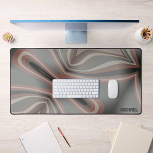 Abstract Gray Fun Masculine Colored Modern Name Desk Mat