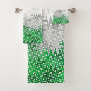 Abstract Grayromantic Pride Flag Bath Towel Set