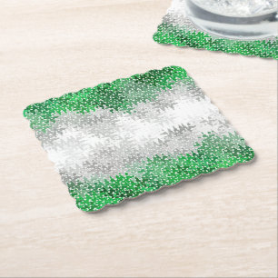 Abstract Grayromantic Pride Flag Paper Coaster