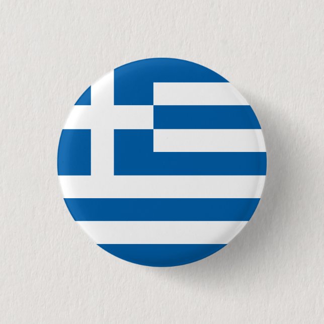 Abstract Greece Flag, Greek Artwork Button (Front)