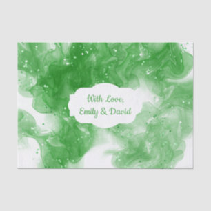 Abstract Green Alcohol Ink art Personalised Tissue Paper