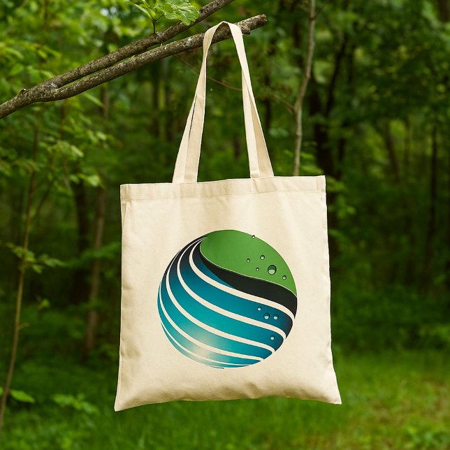 Abstract Green and Blue Globe Modern Earth  Tote Bag (Creator Uploaded)