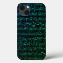 Abstract Green and Blue Matrix Digital