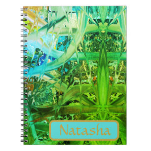 Abstract Green and blue Thorns   Notebook