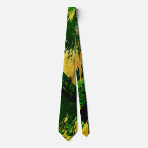 Abstract Green and Gold Metal Textures Tie