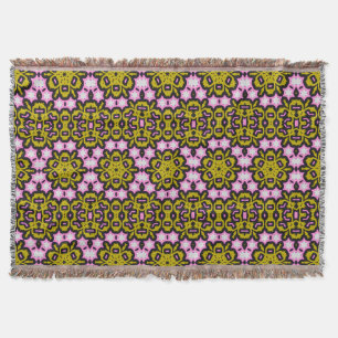 Abstract Green and Pink  Throw Blanket