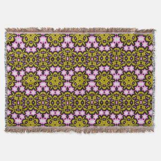 Abstract Green and Pink  Throw Blanket