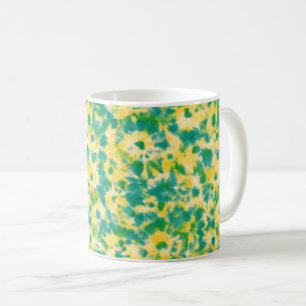 Abstract Green and Yellow Watercolor Tie Dye Coffee Mug