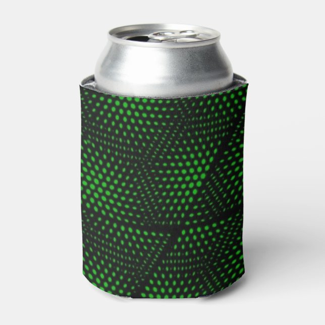 Abstract Green Background Can Cooler (Can Front)
