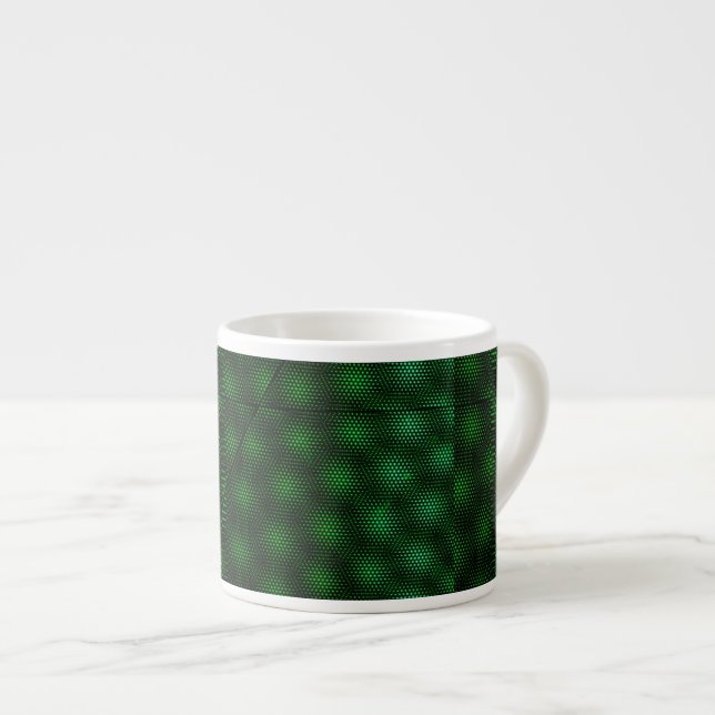 Abstract Green Background Espresso Cup (Front Right)