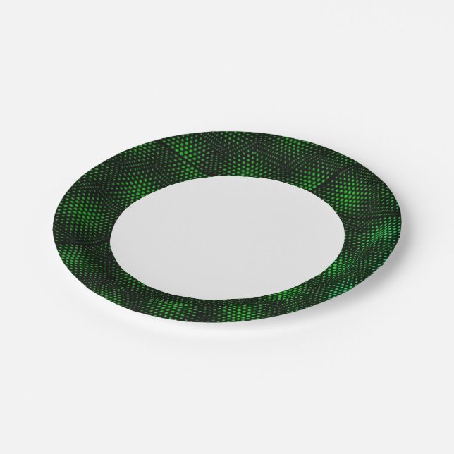 Abstract Green Background Paper Plate (Angled)