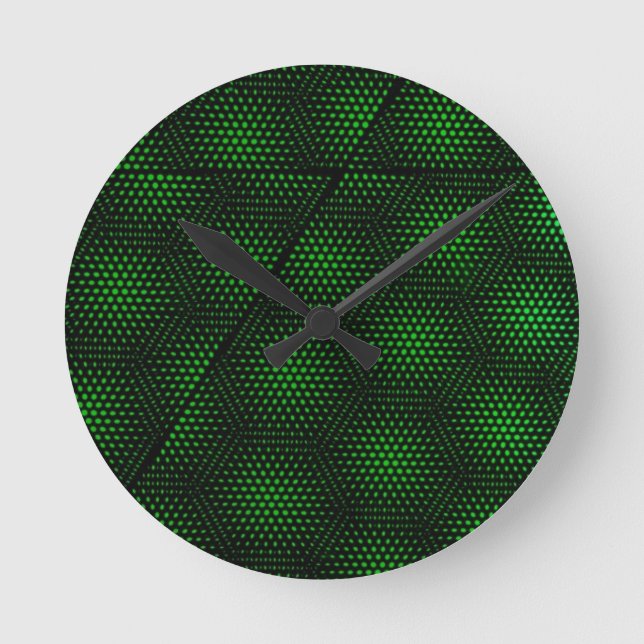 Abstract Green Background Round Clock (Front)