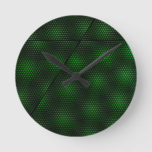 Abstract Green Background Round Clock