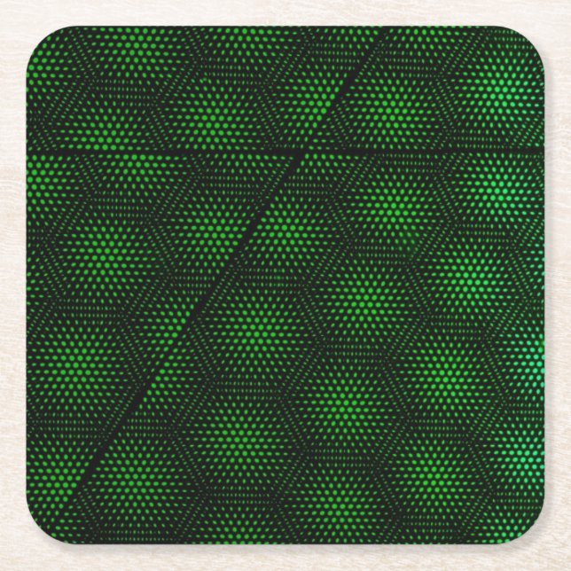 Abstract Green Background Square Paper Coaster (Front)
