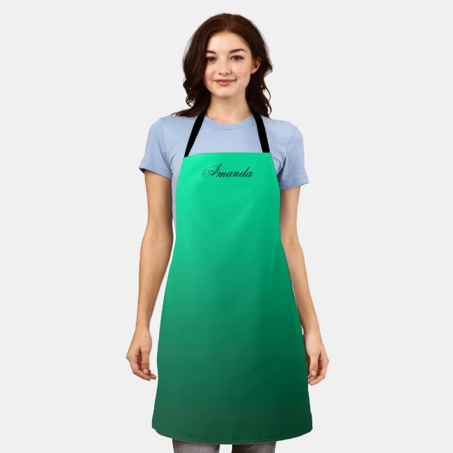 Abstract green birght contrast pure colour trend  apron (Worn)