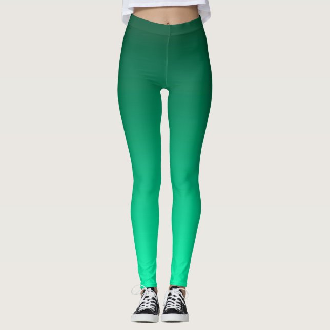 Abstract green birght contrast pure colour trend m leggings (Front)