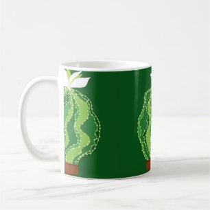 Abstract green cactus seamless pattern coffee mug