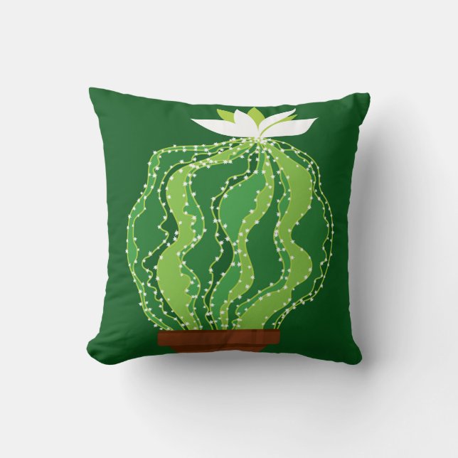 Abstract green cactus seamless pattern cushion (Front)