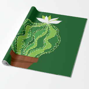 Abstract green cactus seamless pattern wrapping paper