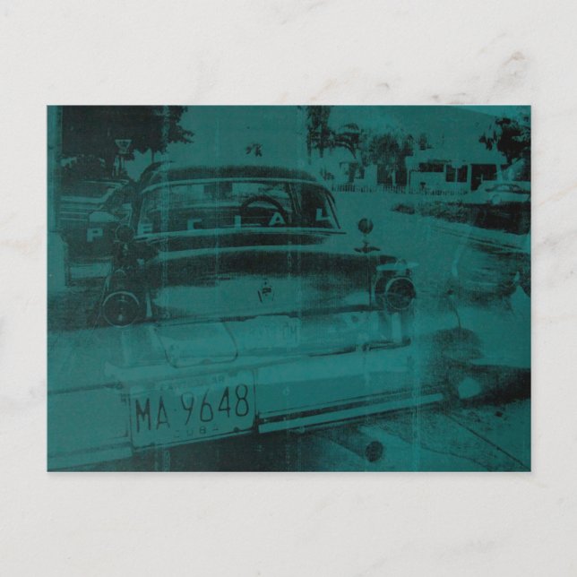 Abstract green car postcard (Front)