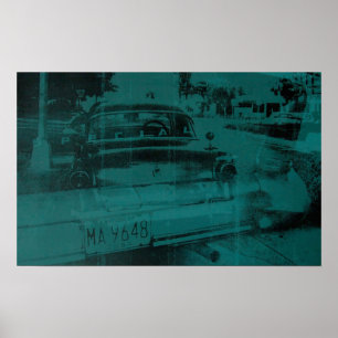 Abstract green car poster
