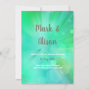 Abstract Green Circles Wedding Invitation