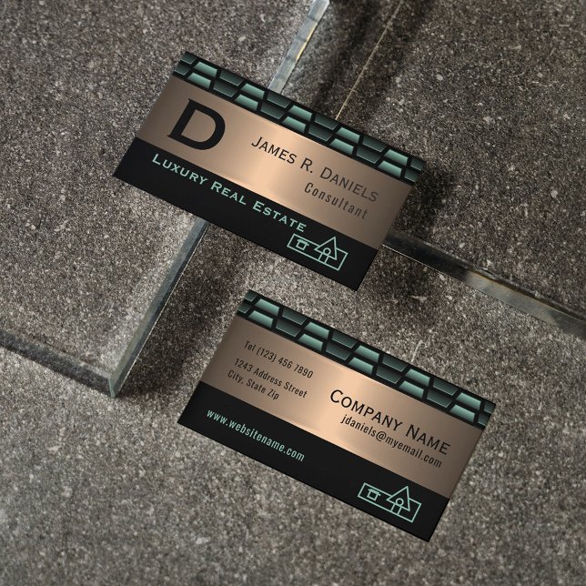 Abstract Green Copper Luxury Metallic Art Pattern Business Card (Creator Uploaded)