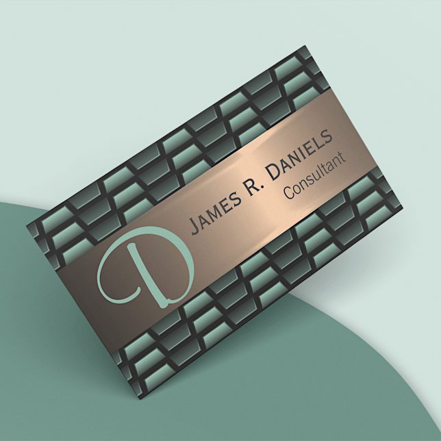 Abstract Green Copper Luxury Metallic Art Pattern Business Card (Creator Uploaded)