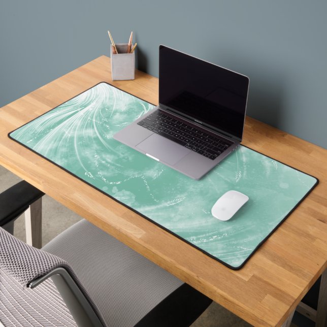 Abstract Green  Dandelions and fireflies  Desk Mat (Office 2)