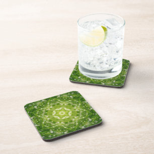 Abstract green decorative print coaster