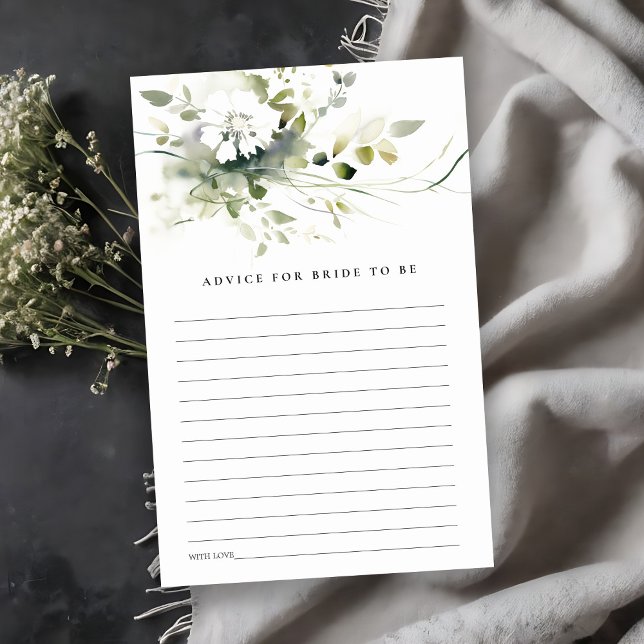 Abstract Green Floral Advice Bridal Baby Shower (Creator Uploaded)