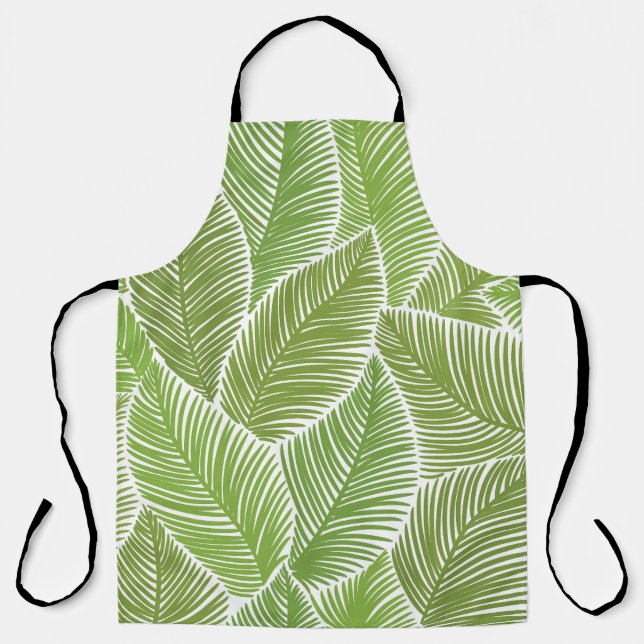 Abstract green floral, seamless background. apron (Front)