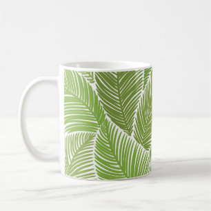 Abstract green floral, seamless background. coffee mug