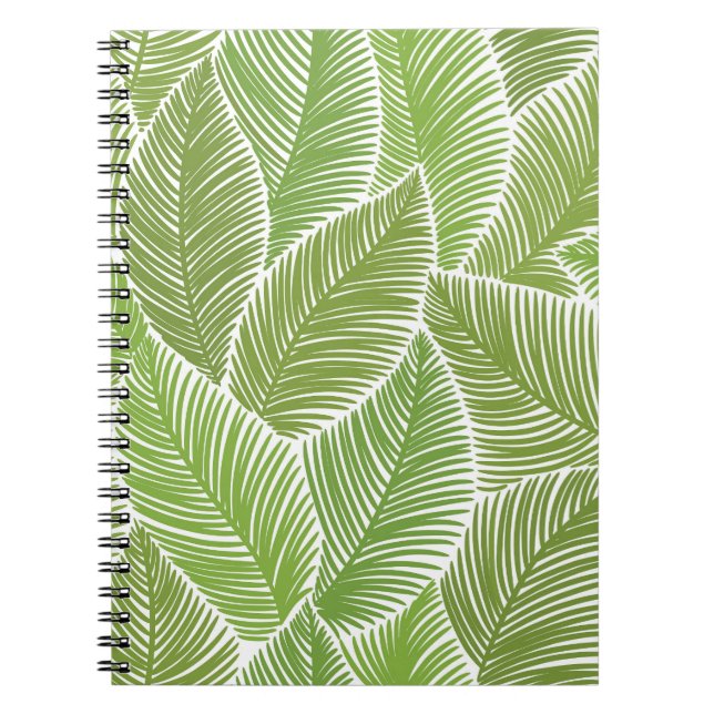 Abstract green floral, seamless background. notebook (Front)