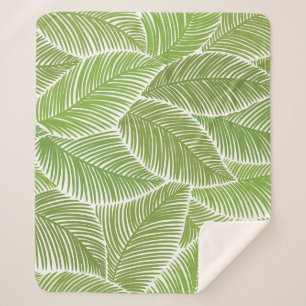 Abstract green floral, seamless background. sherpa blanket