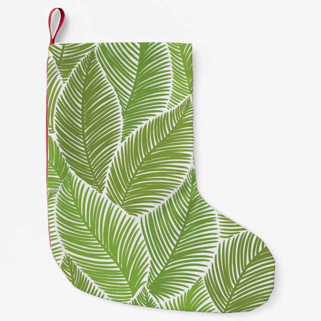 Abstract green floral, seamless background. small christmas stocking (Front)