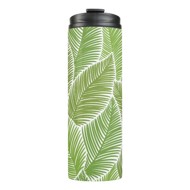 Abstract green floral, seamless background. thermal tumbler (Front)
