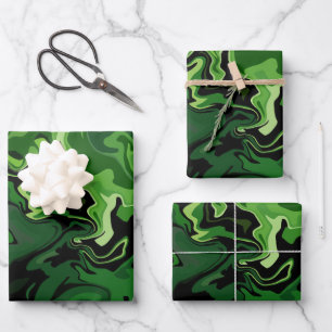 Abstract Green Flow Art  Wrapping Paper Sheet