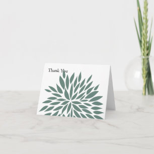 Abstract Green Flower Thank You Card