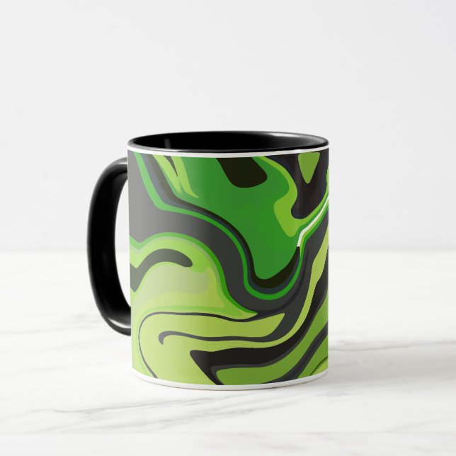 Abstract Green Flowing Pattern  Mug (Front Left)