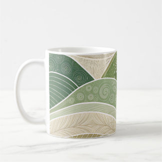Abstract Green Hills Art Mug | Modern Nature