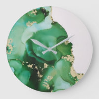 Abstract Green Ink Fluid Art