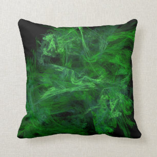 Abstract Green Jumbled Filaments Cushion