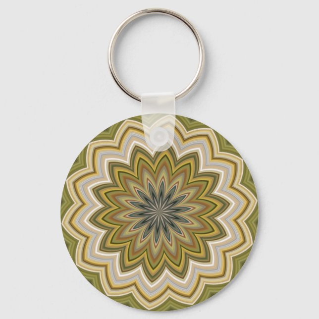 Abstract Green Key Ring (Front)