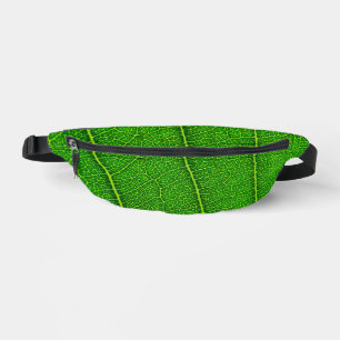 Abstract Green Leaf Texture Bum Bags