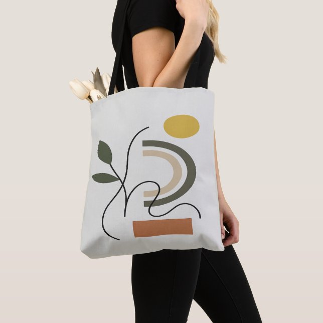 Abstract Green Leaves  Tote Bag (Close Up)