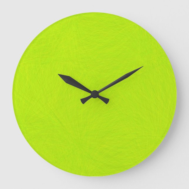 Abstract Green Lime Large Clock (Front)