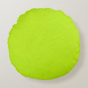 Abstract Green Lime Round Cushion
