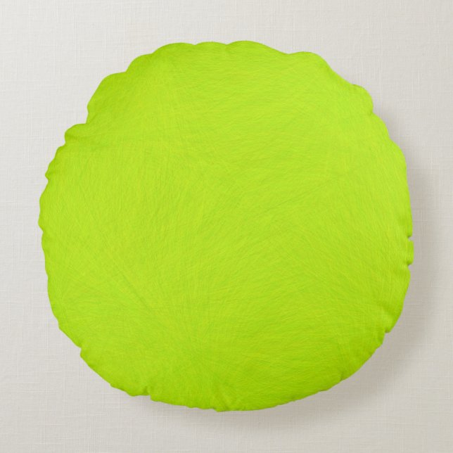 Abstract Green Lime Round Cushion (Front)